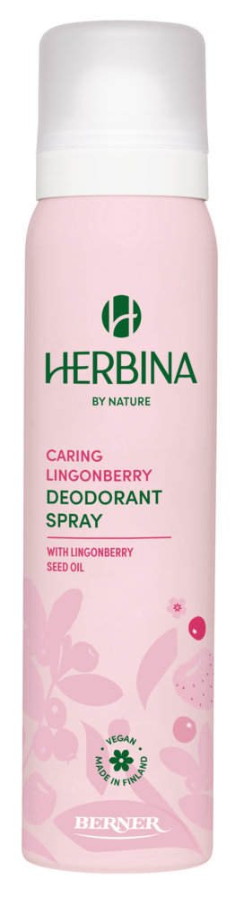 Tuotekuva: Herbina 100ml suihkedeodorantti Caring Lingonberry